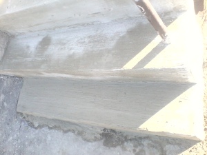 Close Up of Repaired Concrete Step